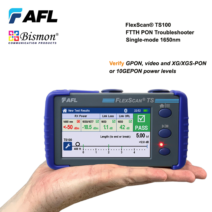 FlexScan-TS100-OTDR-FTTH-PON-through-Splitter-Point-to-Point-1650nm-OPM-Broadband